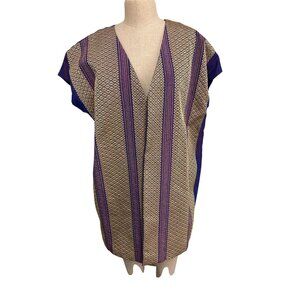 Handwoven Purple and Gold Vest With Intricate Diamond Pattern, Fundraiser for Su
